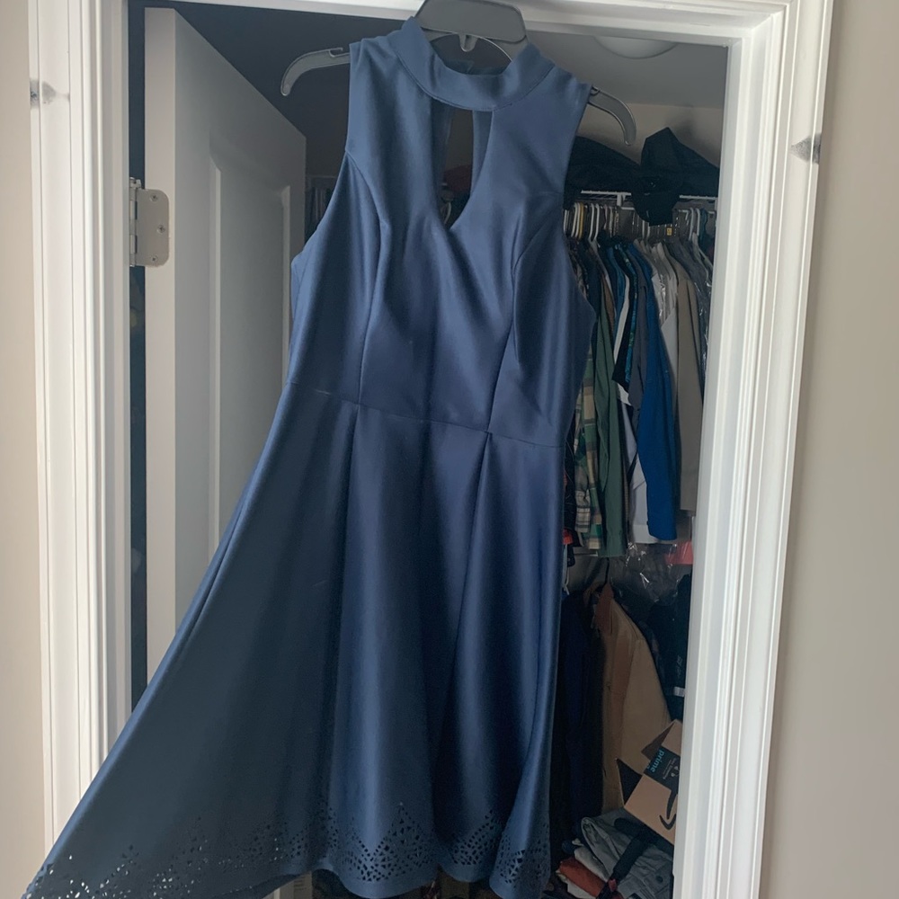 Satin Navy Cocktail Dress